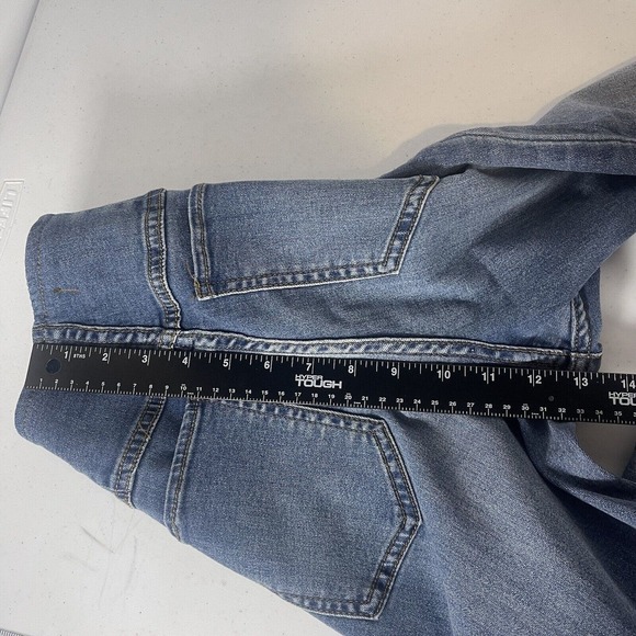 Free People Flare Jeans Penny Pull-On Size 26 Blue Denim Wide Leg Stretchy Boho - Picture 14 of 14